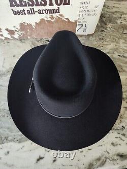Resistol 4X Beaver Western Cowboy Hat Black Size 7 1/8 Vintage