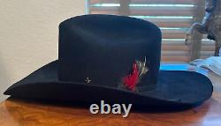 Resistol 4X Beaver Western Cowboy Hat Long Oval Black 7 3/8- SHARP