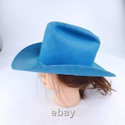 Resistol 4X Beaver cowboy hat Size 6 5/8 Cowgirls Baby Blue Western Rodeo Hats