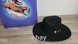 Resistol 4X Black Cowboy Hat Size 7 Long Oval withBox Western Midnight XXXX Beaver