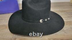 Resistol 4X Black Cowboy Hat Size 7 Long Oval withBox Western Midnight XXXX Beaver