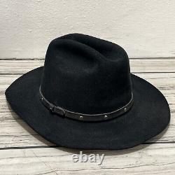 Resistol 4XXXX Beaver 007 Black Cowboy Western Hat USA Self Conforming Sz 7 3/4