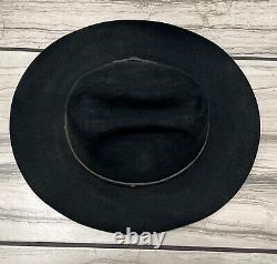 Resistol 4XXXX Beaver 007 Black Cowboy Western Hat USA Self Conforming Sz 7 3/4