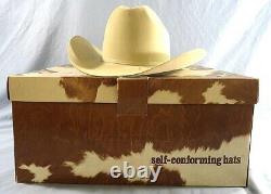 Resistol 4x Beaver Long Oval 7-1/4 Beige Silver Belly Self Conforming Cowboy Hat