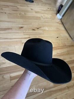 Resistol 5X Beaver Oval Cowboy Western Hat Black Sz 6 7/8 Self Conforming