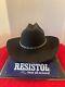 Resistol 5x Black Beaver Long Oval Western Hat Size 7 Braided Leather Hat Band