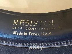 Resistol 5X Black Beaver Long Oval Western Hat Size 7 Braided Leather Hat Band