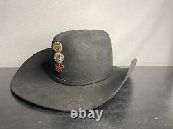 Resistol 6X Beaver Cowboy Hat Black 7 1/8 rodeo nfr pbr bull rider 40th Anniver