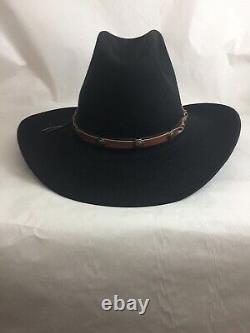 Resistol 7 1/2 Round Black Beaver Cowboy Hat Tsh