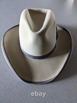 Resistol 7X Beaver Hat sz LG 7.25 Beige Gray Long Oval Cattleman New without Tag