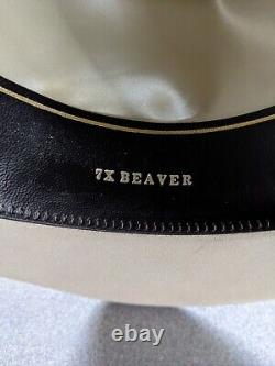 Resistol 7X Beaver Hat sz LG 7.25 Beige Gray Long Oval Cattleman New without Tag