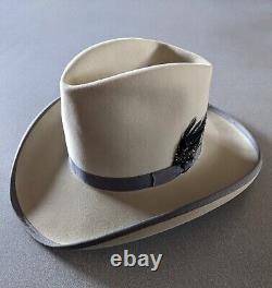 Resistol 7X Beaver Hat sz LG 7.25 Beige Gray Long Oval Cattleman New without Tag