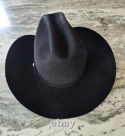 Resistol 7X Beaver Western Cowboy Hat Black Size 7 1/4- Vintage