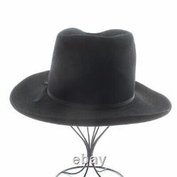Resistol Beaver 4X Hat Cowboy Center Fold Wool Ribbon Usa Made Vintage 1/8 Black