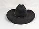 Resistol Bever Felt Cowboy Hat 4x Vintage Black Western Mens Size 7 Long Oval