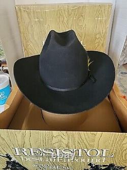 Resistol Black 3x Felt Cowboy Hat In Original Box Never Worn