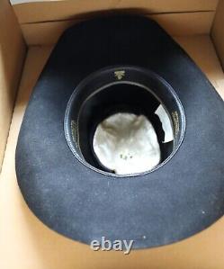 Resistol Cowboy Hat 7 1/2 Black Felt 4xxxx Beaver Quicksilver with BOX Texas USA