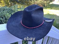 Resistol Cowboy Hat Beaver 4X Beaver Black Tassel USA Blue Ridge RARE Long Oval