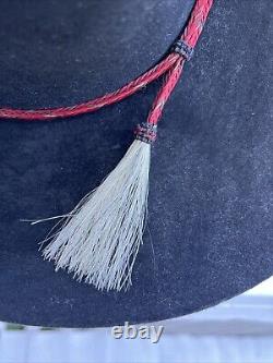 Resistol Cowboy Hat Beaver 4X Beaver Black Tassel USA Blue Ridge RARE Long Oval