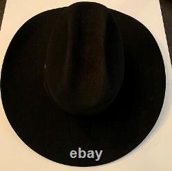 Resistol Cowboy Hat, Black 7 5/8 Long Oval. Used, With Box, Still Stiff Hardly W