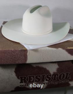 Resistol Cowboy Hat White 6 7/8 L Self Conforming 6X Beaver George Strait flaw