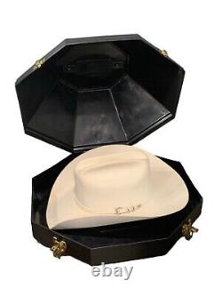 Resistol Cowboy Hat White El Simbolo 55 6X Beaver with Black Travel Case 6 7/8