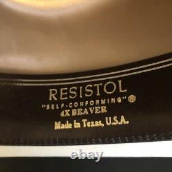 Resistol Cream Cowboy Hat Western 4X Beaver Size 7 1/8 George Strait