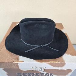 Resistol Hat Size 7 3/4 Black 3X Beaver Fur Felt Cowboy Western XXX Genuine