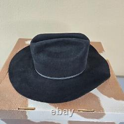 Resistol Hat Size 7 3/4 Black 3X Beaver Fur Felt Cowboy Western XXX Genuine