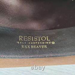 Resistol Hi-7 Self Conforming XXX Beaver Western Cowboy Hat Size 7 Long Oval
