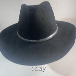 Resistol Made in Texas Self-Conforming 4X Beaver Cowboy Hat Size 7 3/8 Black