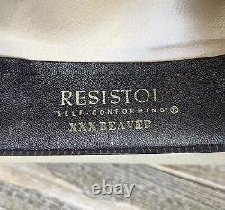 Resistol Men's Beige 3X Beaver Cowboy Hat Vintage Pins Attached Sz 6 5/8