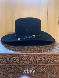 Resistol Men's Gold Low Crown 20X Fur Felt Cowboy Hat Turquoise Stampede Strap
