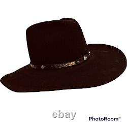 Resistol Mens 7 1/8 4X XXXX Beaver Cowboy Hat Black Snakeskin Band Western