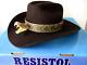 Resistol Mens Cowboy Hat 4x Beaver With Rattlesnake Head Band Size 7 1/2 Brown