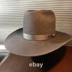 Resistol Quicksilver Sz 7 1/8 Self-Conforming 4X Beaver Granite Grey Cowboy Hat