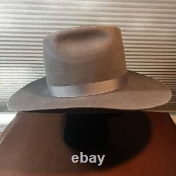 Resistol Quicksilver Sz 7 1/8 Self-Conforming 4X Beaver Granite Grey Cowboy Hat