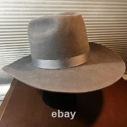 Resistol Quicksilver Sz 7 1/8 Self-Conforming 4X Beaver Granite Grey Cowboy Hat