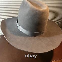 Resistol Quicksilver Sz 7 1/8 Self-Conforming 4X Beaver Granite Grey Cowboy Hat