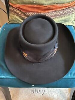 Resistol Self Conforming 3X Beaver Long Oval Size 7 1/4 Black Cowboy Hat