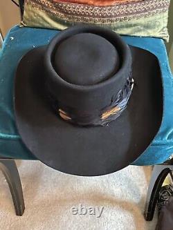 Resistol Self Conforming 3X Beaver Long Oval Size 7 1/4 Black Cowboy Hat