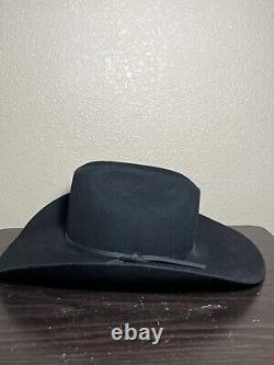 Resistol Self Conforming 4X Beaver Long Oval Size 6 7/8 Black Cowboy Hat Vintage