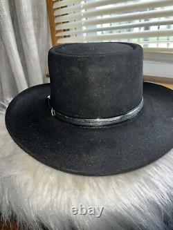 Resistol Self Conforming 4XXXX Beaver Size 7 Made in U. S. A. Black Cowboy Hat