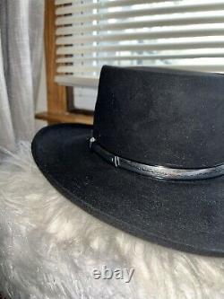 Resistol Self Conforming 4XXXX Beaver Size 7 Made in U. S. A. Black Cowboy Hat