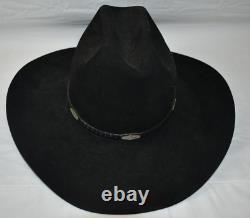 Resistol Self Conforming 7X Beaver Black Cowboy Hat Sz 7 Long Oval Texas
