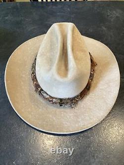 Resistol Self-Conforming Hand Creased 7X Beaver Feather Cowboy Hat Size 7 1/4