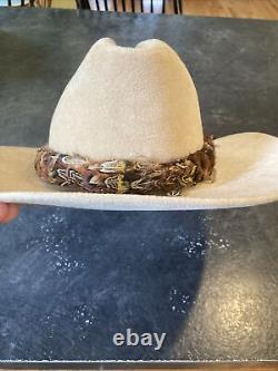 Resistol Self-Conforming Hand Creased 7X Beaver Feather Cowboy Hat Size 7 1/4