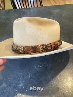 Resistol Self-Conforming Hand Creased 7X Beaver Feather Cowboy Hat Size 7 1/4