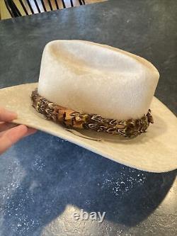 Resistol Self-Conforming Hand Creased 7X Beaver Feather Cowboy Hat Size 7 1/4