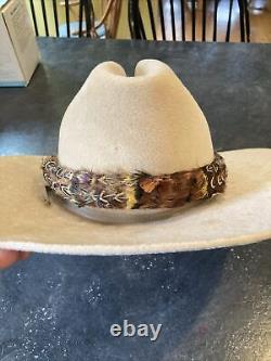 Resistol Self-Conforming Hand Creased 7X Beaver Feather Cowboy Hat Size 7 1/4